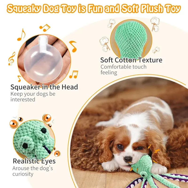 The Octopus Tugger — Squeaky Rope Toy for Dogs