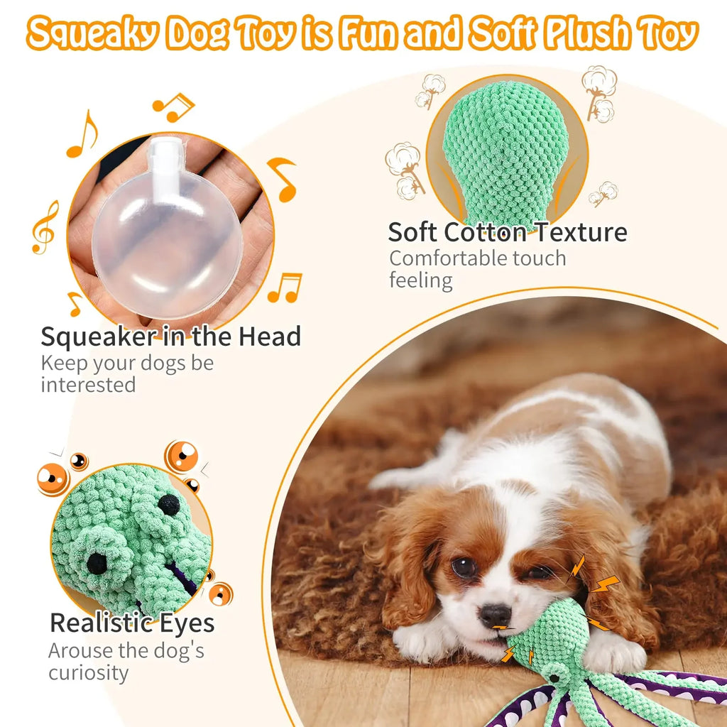 The Octopus Tugger — Squeaky Rope Toy for Dogs