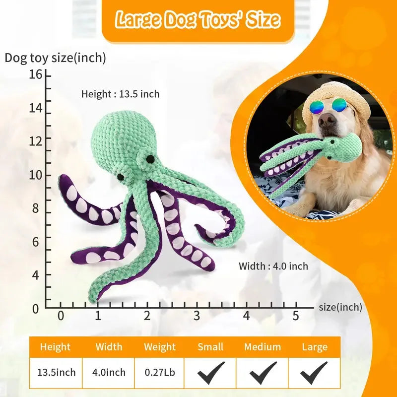 The Octopus Tugger — Squeaky Rope Toy for Dogs
