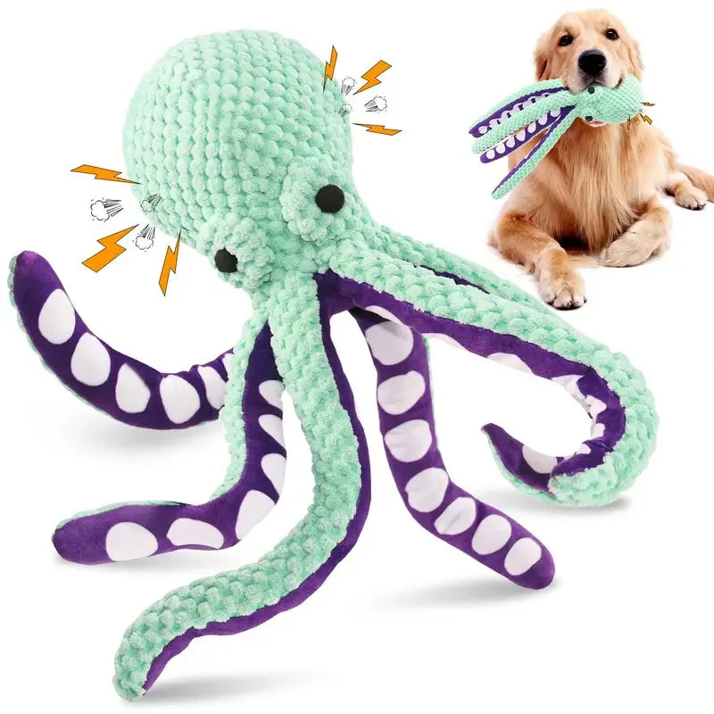 The Octopus Tugger — Squeaky Rope Toy for Dogs