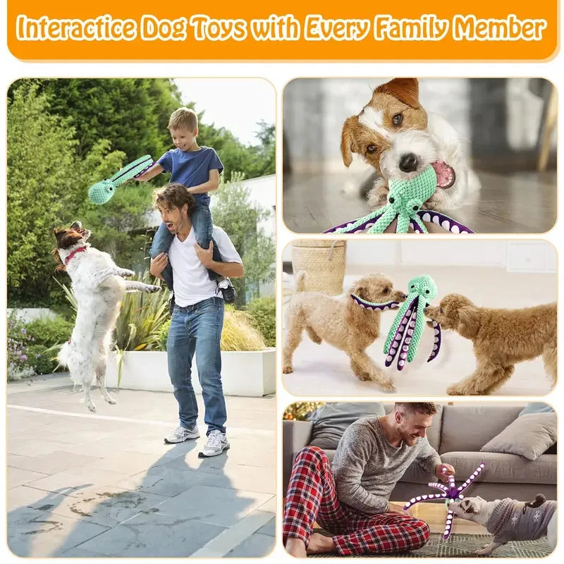 The Octopus Tugger — Squeaky Rope Toy for Dogs